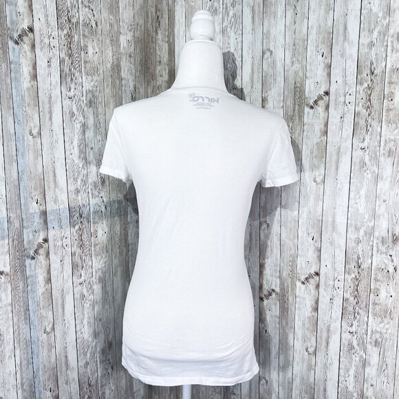 Kirra Short Sleeve Graphic Tee | White | V-Neck | Medium | Hummingbird | Women's - Picture 4 of 9